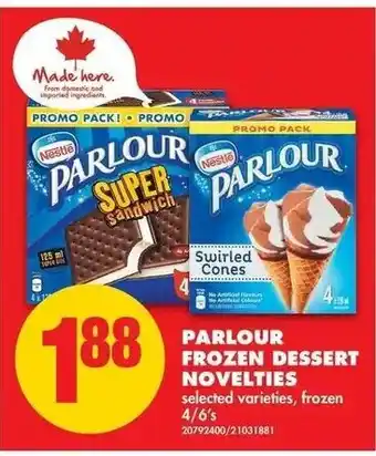 No Frills Parlour Frozen Dessert Novelties offer