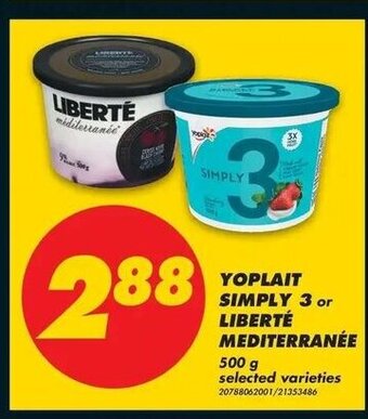 No Frills Yoplait Simply 3 offer