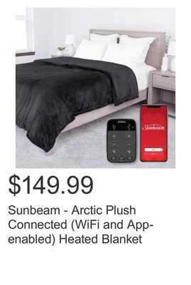 Costco Sunbeam - arctic plush connected (wifi and app-enabled) heated blanket offer