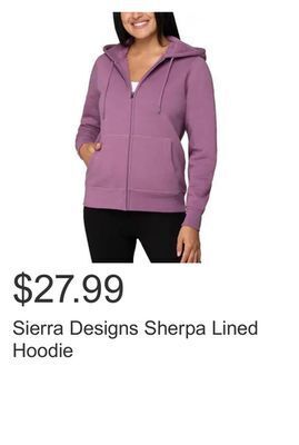 Costco Sierra designs sherpa lined hoodie offer
