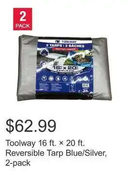 Costco Toolway 16 ft. × 20 ft. reversible tarp blue/silver, 2-pack offer