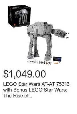 Costco Lego star wars at-at 75313 with bonus lego star wars: the rise of skywalker millennium falcon 75257 offer