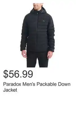 Costco Paradox men's packable down jacket offer