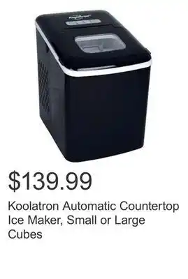 Costco Koolatron automatic countertop ice maker, small or large cubes offer