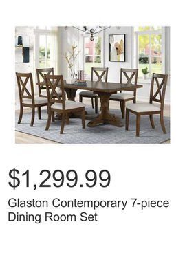 Costco Glaston contemporary 7-piece dining room set offer