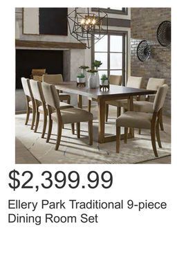 Costco Ellery park traditional 9-piece dining room set offer