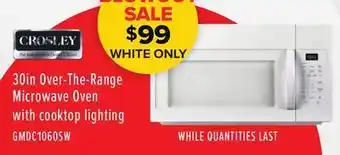 TA Appliances & Barbecues Crosley 30in over-the-range microwave oven with cooktop lighting offer
