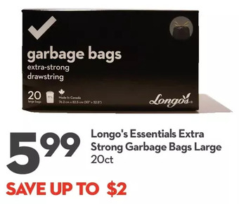Longo's Longo's essentials extra strong garbage bags large offer