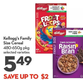 Longo's Kellogg's family size cereal offer
