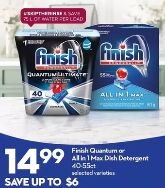 Longo's Finish quantum or all in 1 max dish detergent offer