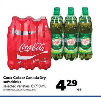 Real Canadian Superstore Coca-cola or canada dry soft drinks offer
