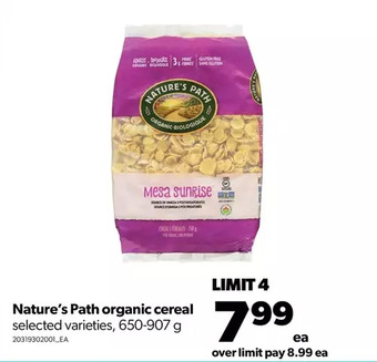 Real Canadian Superstore Nature's path organic cereal offer