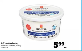 Real Canadian Superstore Pc ricotta cheese offer