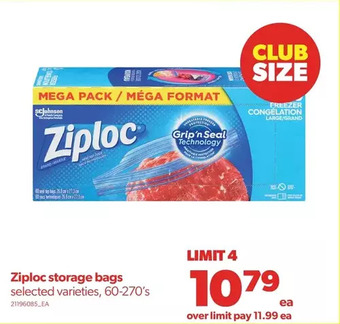 Real Canadian Superstore Ziploc storage bags offer