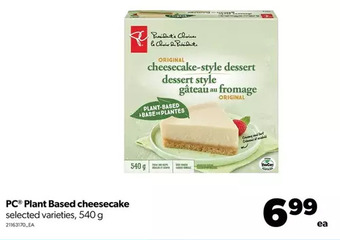 Real Canadian Superstore Pc plant based cheesecake offer