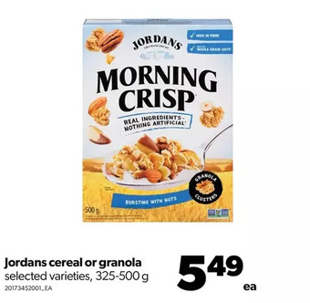 Real Canadian Superstore Jordans cereal or granola offer