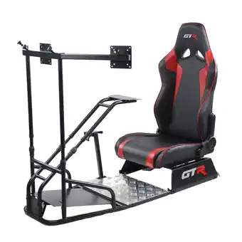 Best Buy Gtr simulator gtsf model real racing seat black red, simulator cockpit with shifter mount, triple or single monitor mount offer