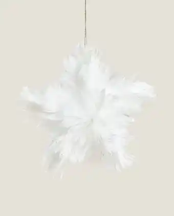 ZARA HOME Large star ornament with white feathers offer