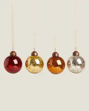 ZARA HOME Mercurized christmas ornaments (pack of 4) offer