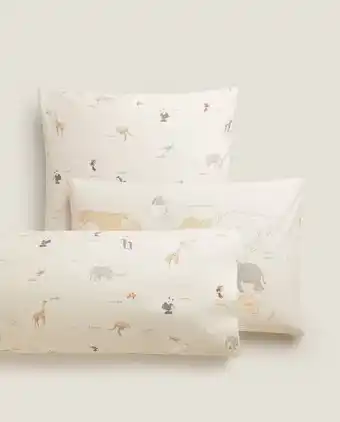 ZARA HOME Reversible animal world map pillowcase offer