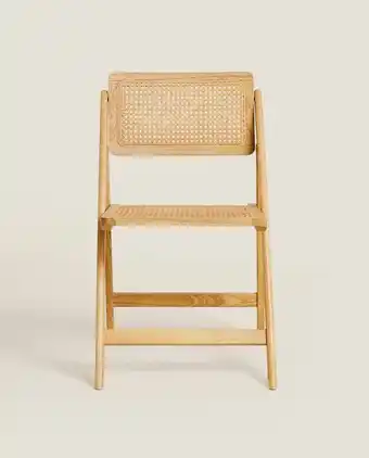 ZARA HOME Rattan and wood folding chair offer