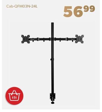 Shopper+ 39-inch sit-stand fully adjustable dual monitor stand for 13 to 27 inch screen - primecables offer