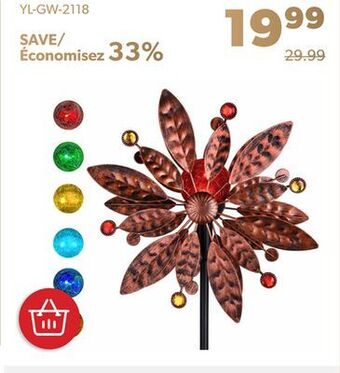 Shopper+ Solar wind spinner, 75 inches, with rgb light-up ball, metal stake - yardlab offer