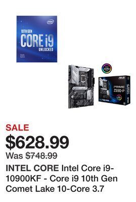 Newegg Intel core i9-10900kf - core i9 10th gen comet lake 10-core 3.7 ghz lga 1200 125w desktop processor - bx8070110900kf and asus offer
