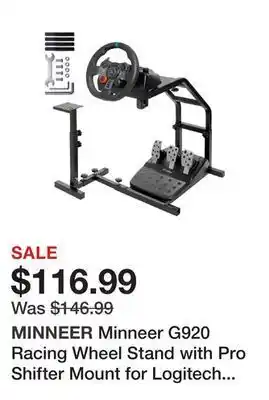 Newegg Minneer g920 racing wheel stand with pro shifter mount for logitech g29 g27 g25 g923 adjustable height steering wheel stand d offer