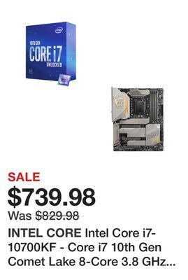 Newegg Intel core i7-10700kf - core i7 10th gen comet lake 8-core 3.8 ghz lga 1200 125w desktop processor - bx8070110700kf and msi m offer