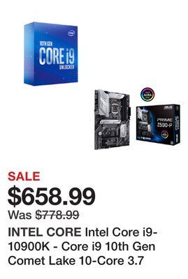 Newegg Intel core i9-10900k - core i9 10th gen comet lake 10-core 3.7 ghz lga 1200 125w intel uhd graphics 630 desktop processor - b offer