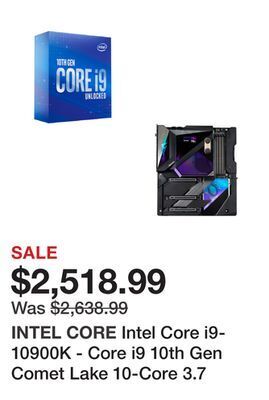 Newegg Intel core i9-10900k - core i9 10th gen comet lake 10-core 3.7 ghz lga 1200 125w intel uhd graphics 630 desktop processor - b offer