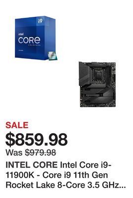 Newegg Intel core i9-11900k - core i9 11th gen rocket lake 8-core 3.5 ghz lga 1200 125w intel uhd graphics 750 desktop processor - b offer