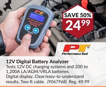 Princess Auto 12v digital battery analyzer offer