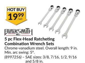 Princess Auto 5 pc flex-head ratcheting combination wrench sets offer