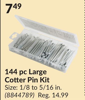 Princess Auto 144 pc large cotter pin kit offer