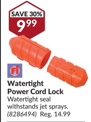 Princess Auto Watertight power cord lock offer