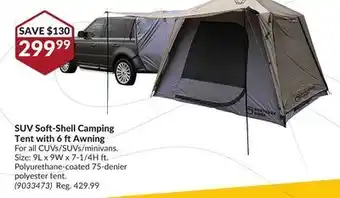 Princess Auto Suv soft-shell camping tent with 6 ft offer