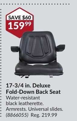 Princess Auto 17-3/4 in. deluxe fold-down back seat offer