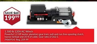 Princess Auto 1 500 lb 120v ac winch offer