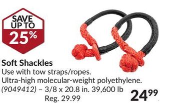 Princess Auto Soft shackles offer