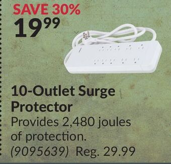 Princess Auto 10-outlet surge protector offer