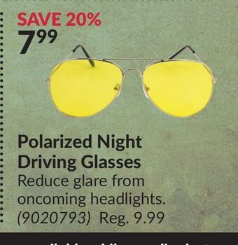 Princess Auto Polarized night driving glasses offer