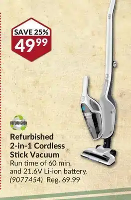 Princess Auto Refurbished 2-in-1 cordless stick vacuum offer