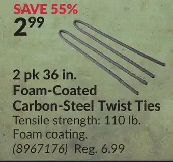 Princess Auto 2 in. foam-coated carbon-steel twist ties offer
