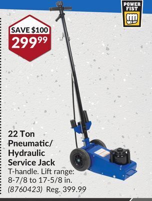 Princess Auto 22 ton pneumatic/hydraulic service jack offer