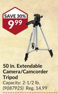 Princess Auto 50 in. extendable camera/camcorder tripod offer