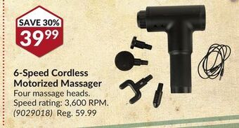 Princess Auto 6-speed cordless motorized massager offer