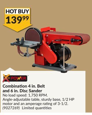 Princess Auto Combination 4 in. belt and 6 in. disc sander offer