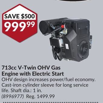 Princess Auto 713cc v-twin ohv gas engine with electric start offer
